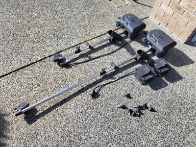 Two long arm 1106 Downriggers with swivels bases.jpg